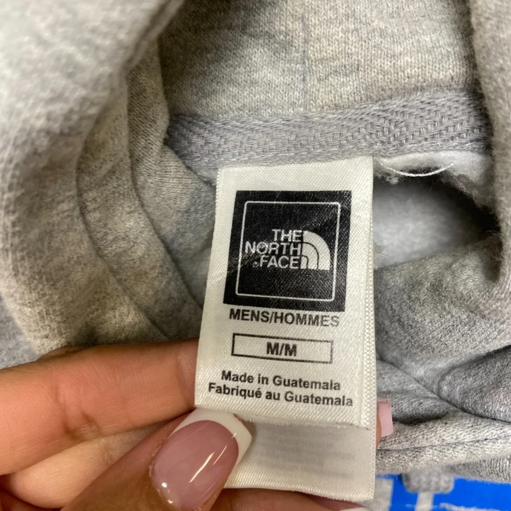 The North Face Hoodie Mens Medium Heather Gray Fleece Lined Kangaroo Pockets
